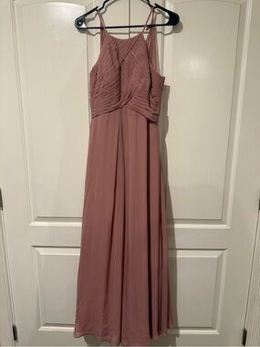 Bridesmaid / wedding guest - Pleated Maxi Dress in Dusty Rose